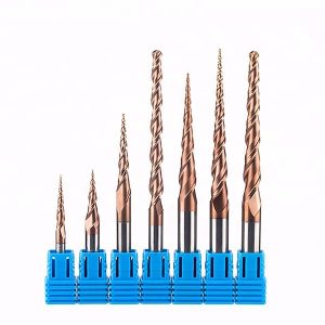 2 flutes solid carbide ball nose tapered end mill for steel