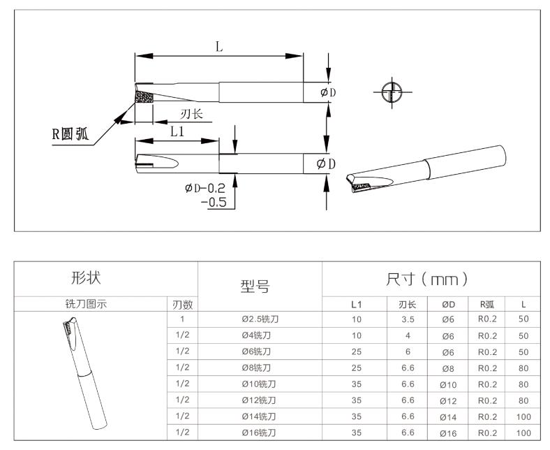 High Precision PCD/PCBN End milling cutter - PCD Tools - 1
